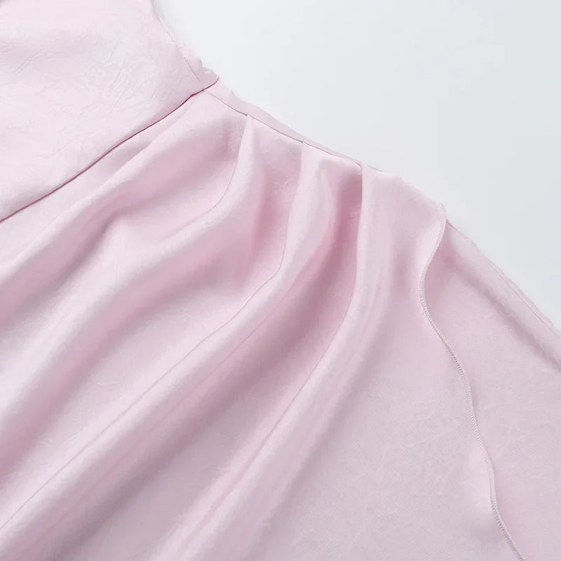 Maxi Satin Dress with Slit Detail - Linda