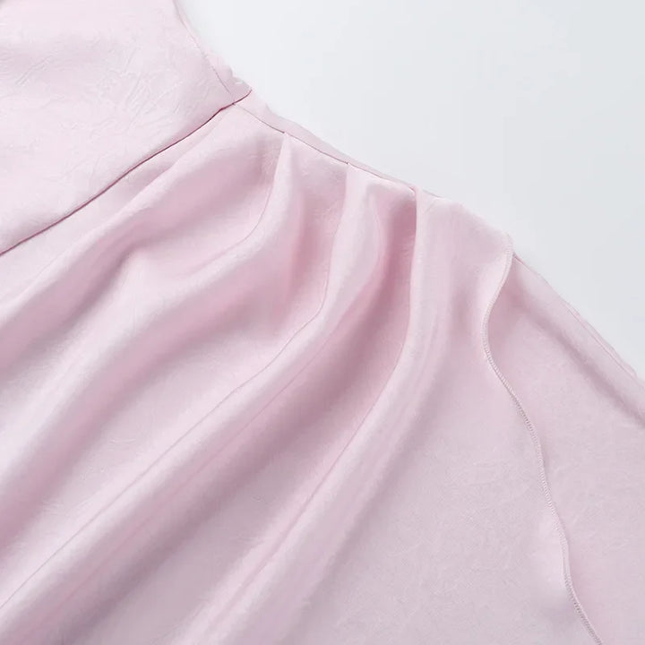 Maxi Satin Dress with Slit Detail - Linda