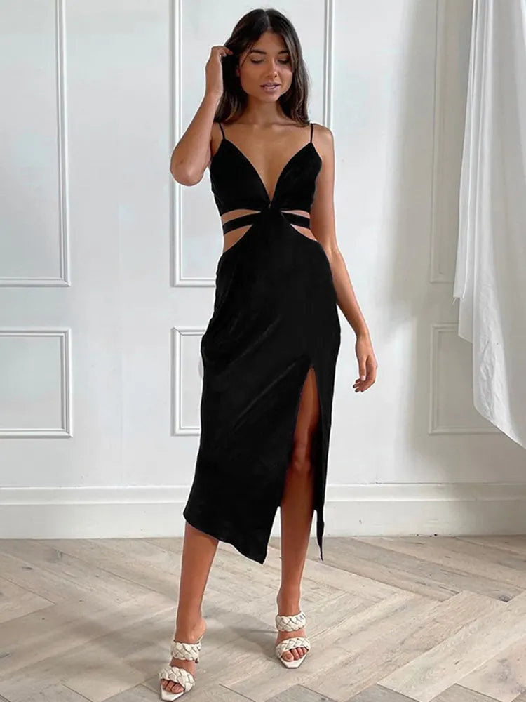 Maxi Dress with Deep Slit - Tami
