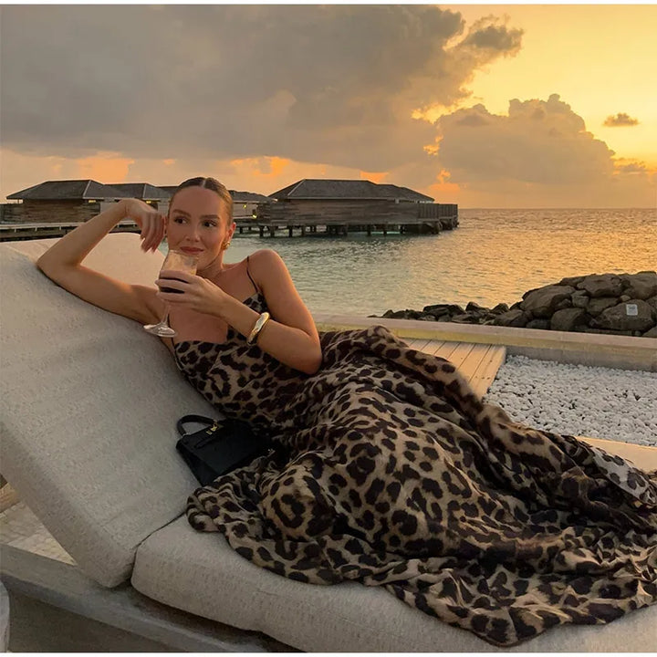 Leopard Print A-Line Maxi Dress - Milani