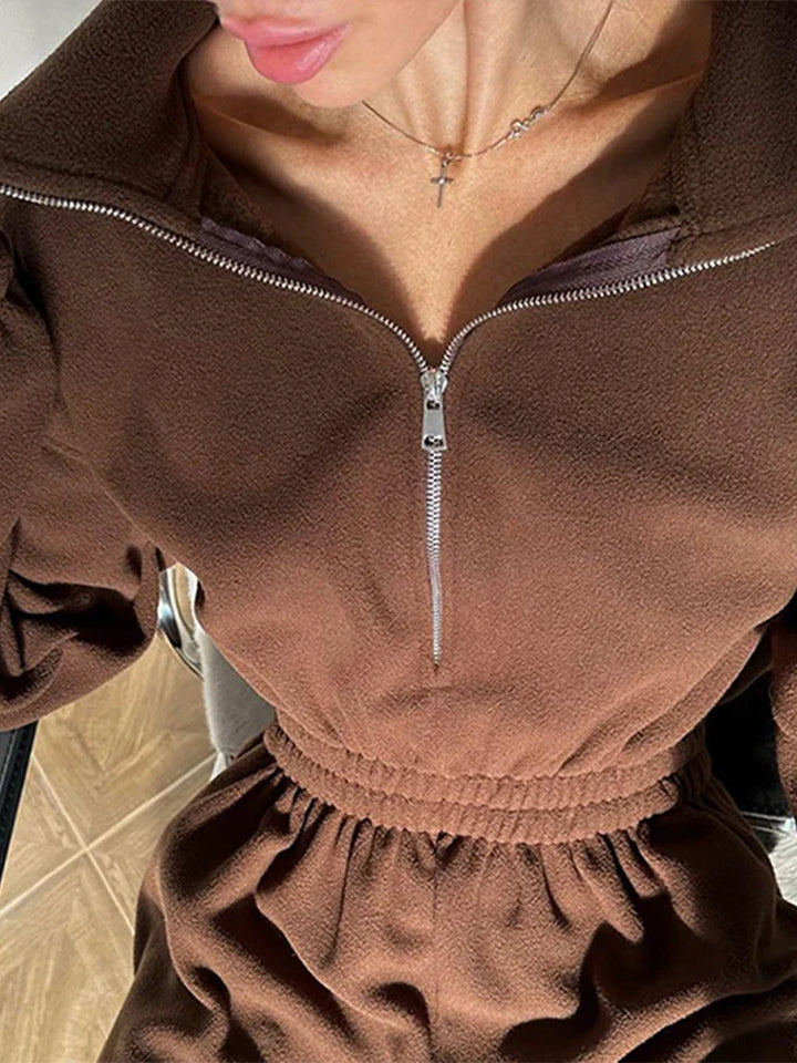 Winter Jumpsuit with Front Zipper - Frances