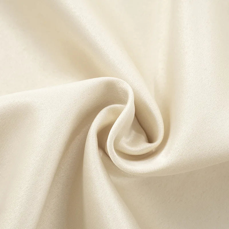 Satin mini dress with V neckline decorated with matching scarf - Karina