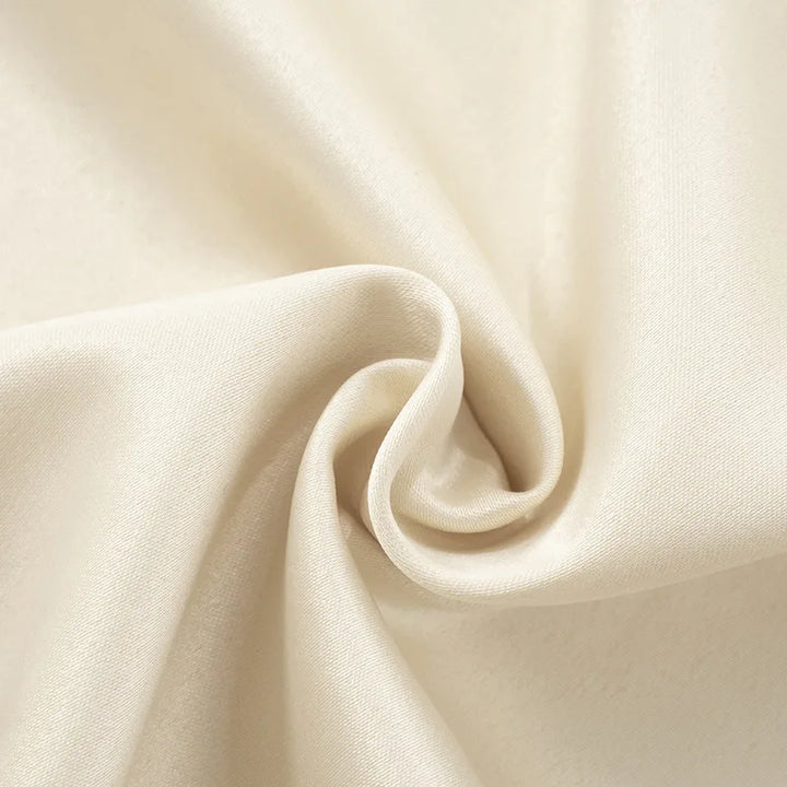 Satin mini dress with V neckline decorated with matching scarf - Karina