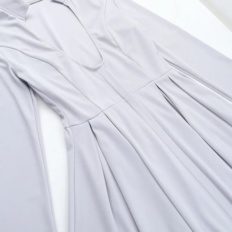 Tailored mini A-line dress with neckline design - Naomi