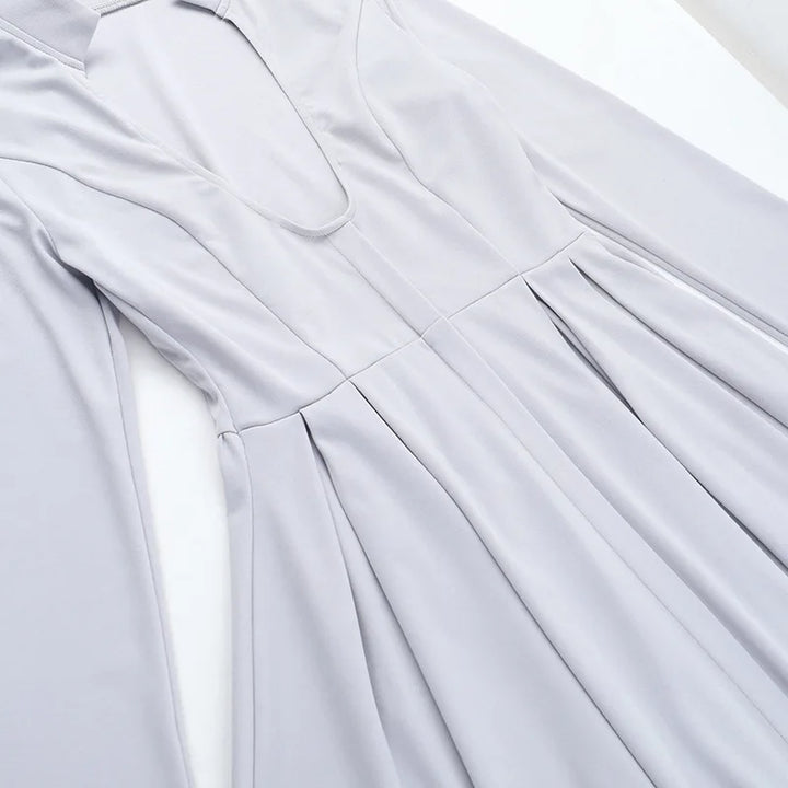 Tailored mini A-line dress with neckline design - Naomi