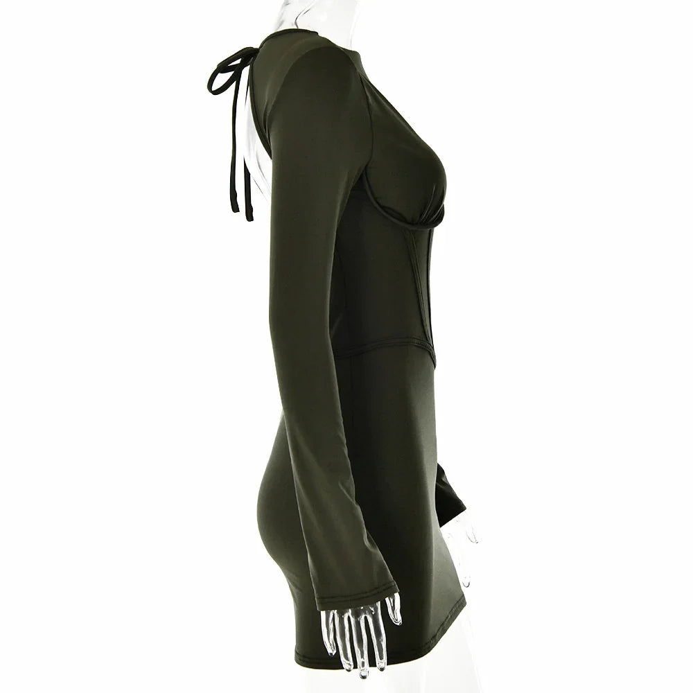 Fitted mini dress with corset design - MAZE