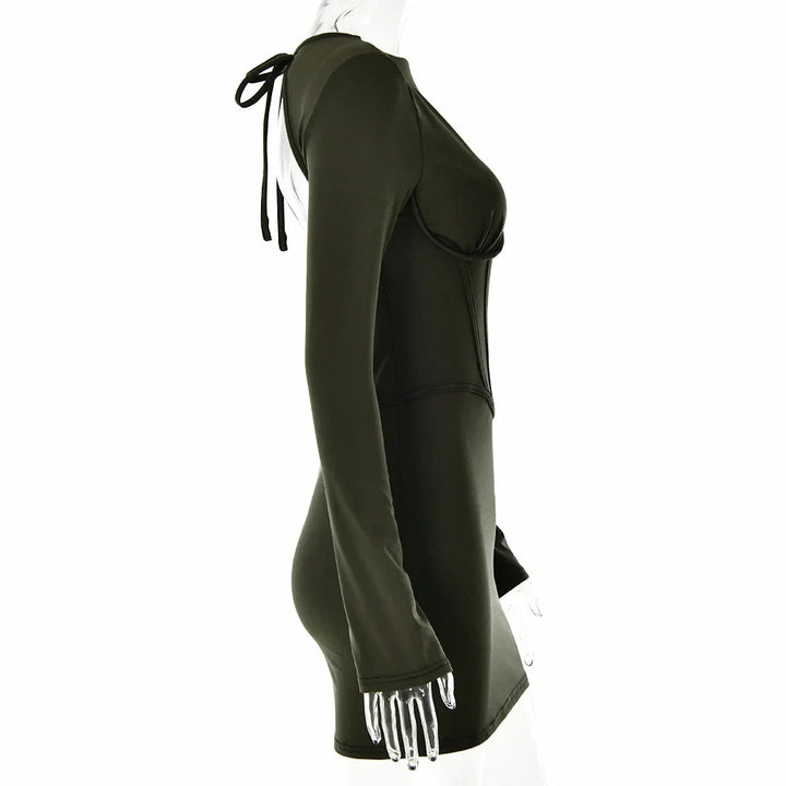 Fitted mini dress with corset design - MAZE
