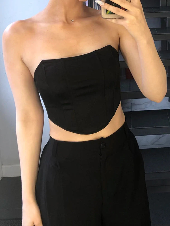 Velvet Strapless Top - Allen