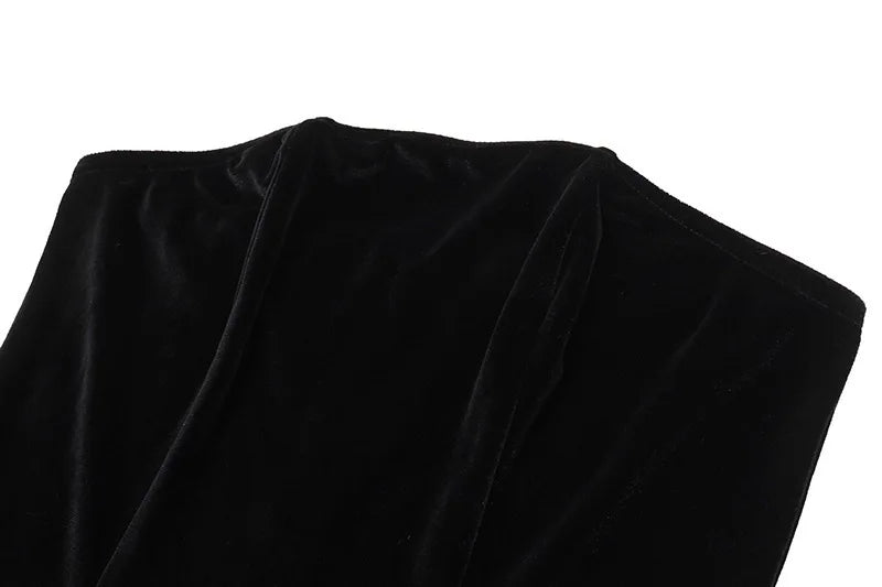 Mini strapless dress with asymmetrical balloon design, velvet top and satin bottom - Dua