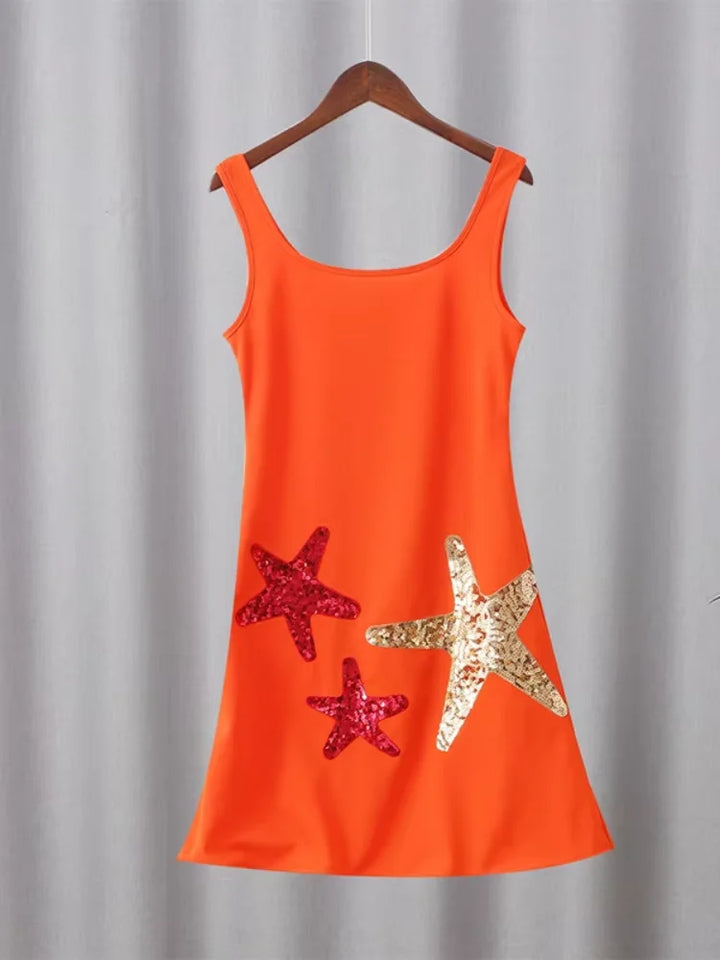 Mini Dress with Sequin Starfish Detail - Daisy