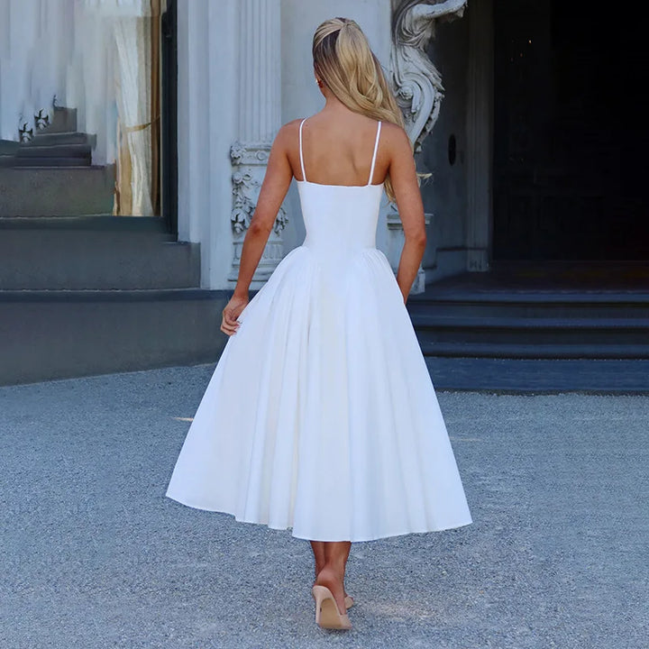 Midi Dress with Classic A-Line Design - Marta