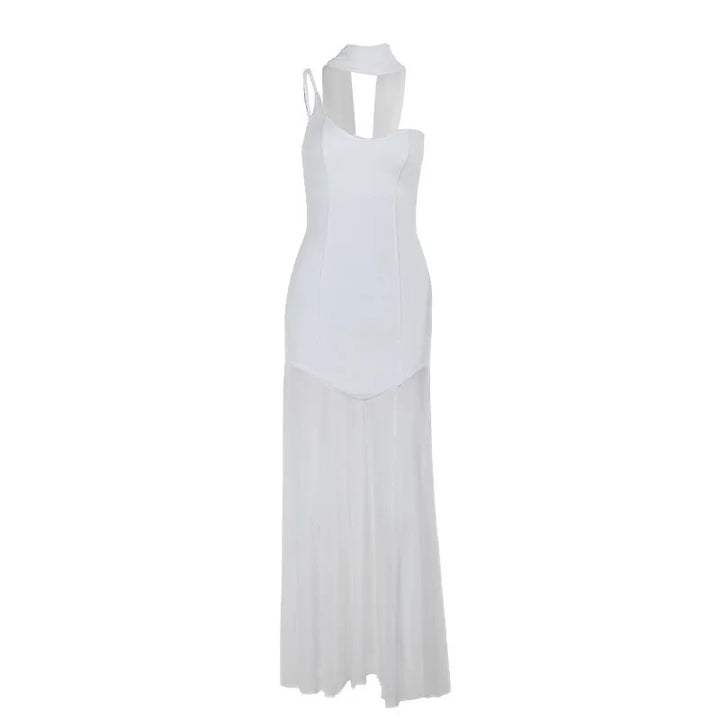 One-Shoulder Chiffon Maxi Dress - Melania