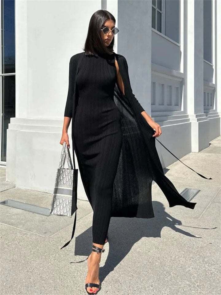 Maxi Dress with Low Turtleneck - Andriana