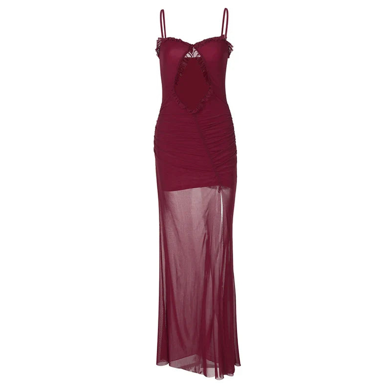 Maxi dress with slit and open design - Harmonia