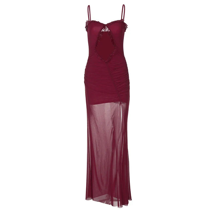 Maxi dress with slit and open design - Harmonia