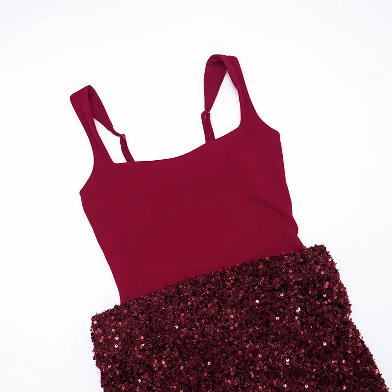 Mini Dress with Sequin Design - Rozan