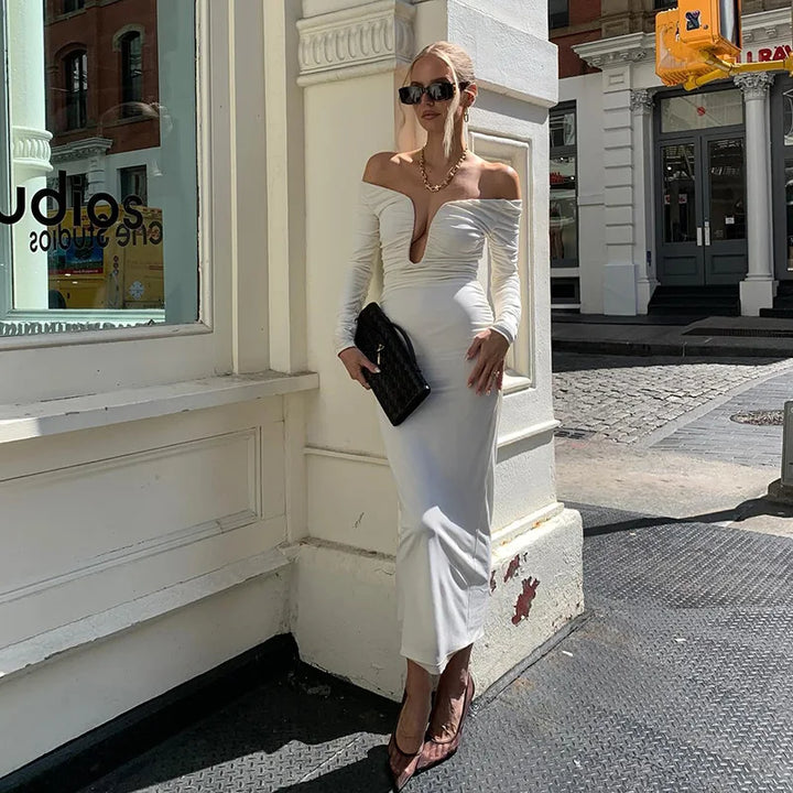 Maxi off-shoulder dress - Lila