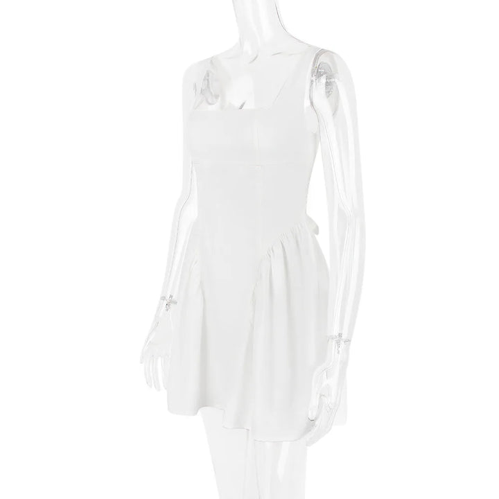 A-Line Mini Dress with Back Bow Tie - Linda