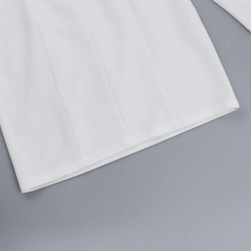 Tailored mini dress with deep V neckline - Hailey