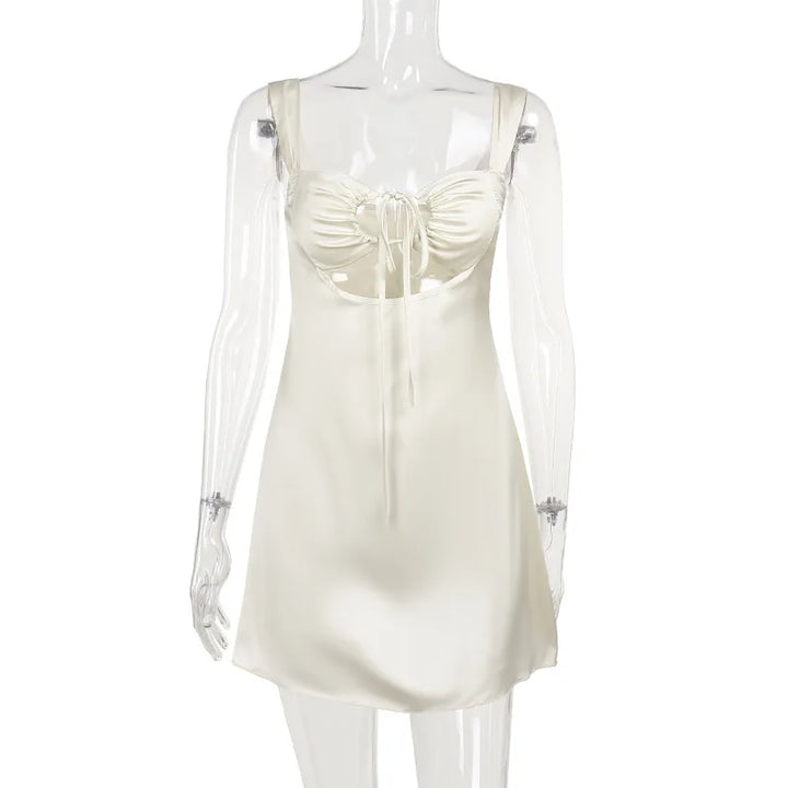 Mini Dress with Tie and Open Back - Alaya