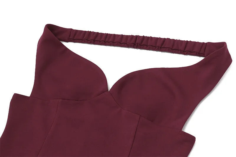Mini A-line dress with open back and matching scarf decoration - Tamara