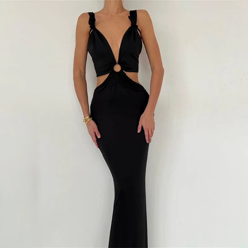 Maxi Dress with Special Cutouts Design - Siri
