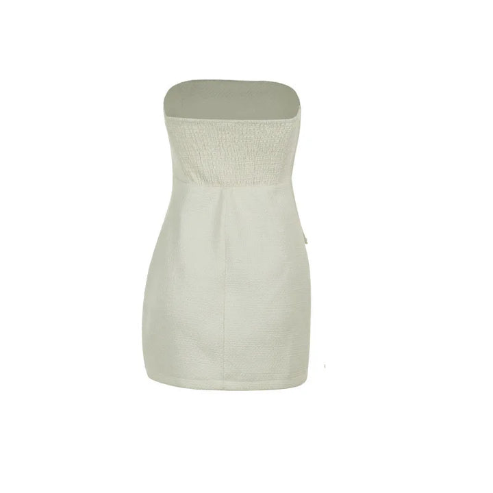 Strapless woven mini dress with short blazer - Leo