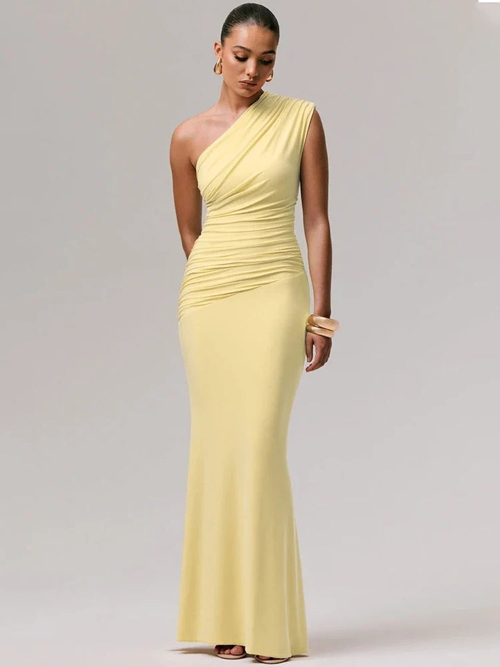 Elegant one-shoulder maxi dress - Jeska