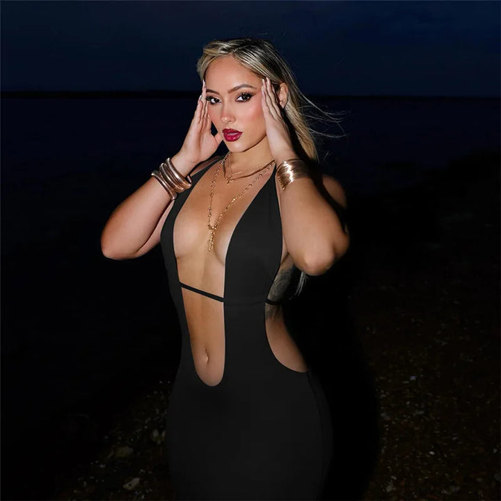Maxi Dress with Exposed Midriff - Dolores