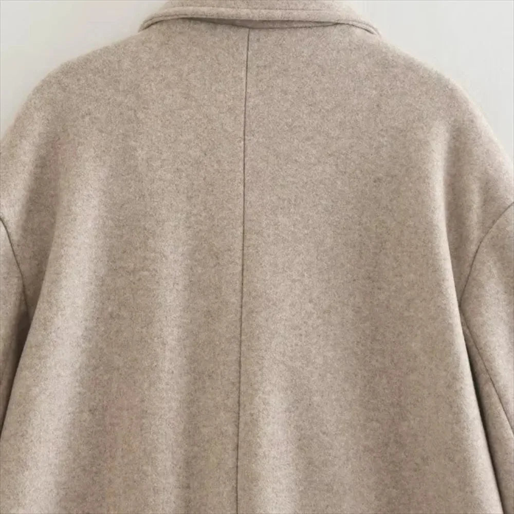 Long Tailored Wool Coat with Button Details - Paris