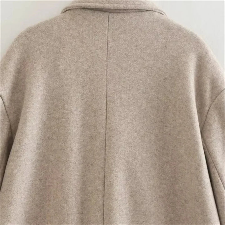 Long Tailored Wool Coat with Button Details - Paris
