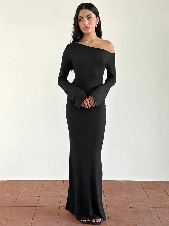 Maxi dress with off-shoulder design - Sap