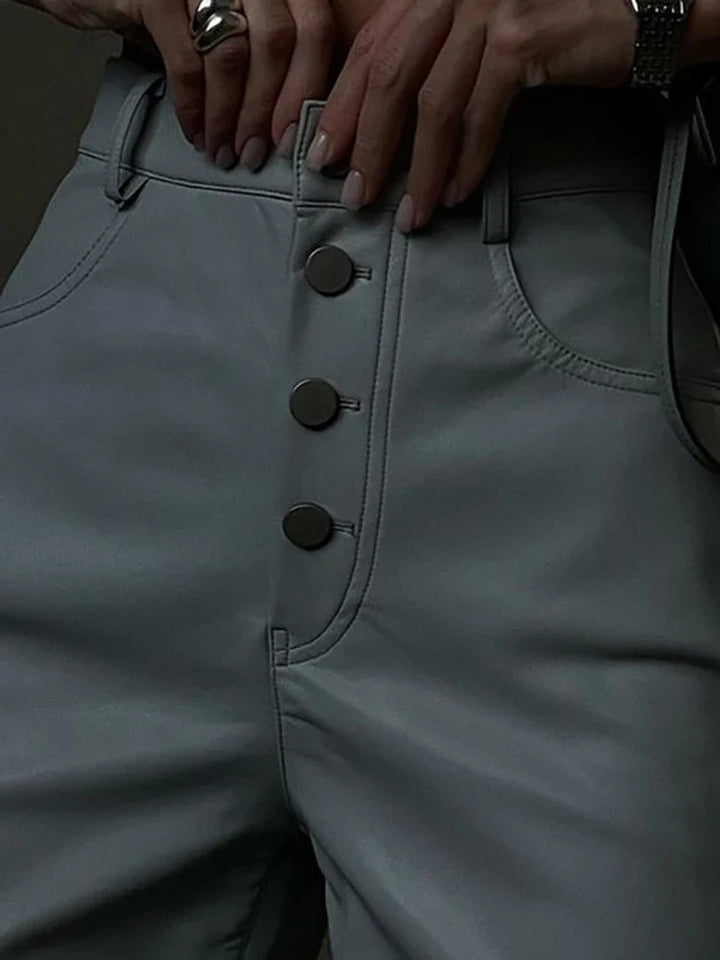 High-Waisted Faux Leather Pants - Karina
