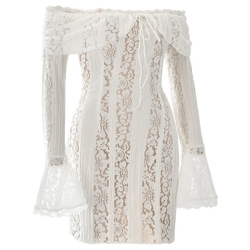 Off-Shoulder Lace Mini Dress - Maria