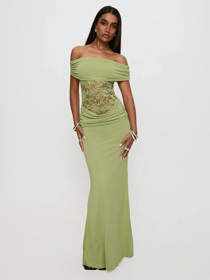 Off-shoulder lace maxi dress - Jessica