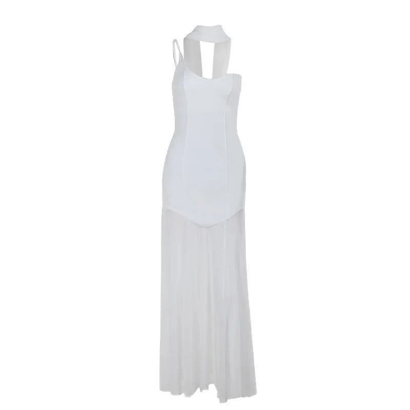 One-Shoulder Chiffon Maxi Dress - Melania