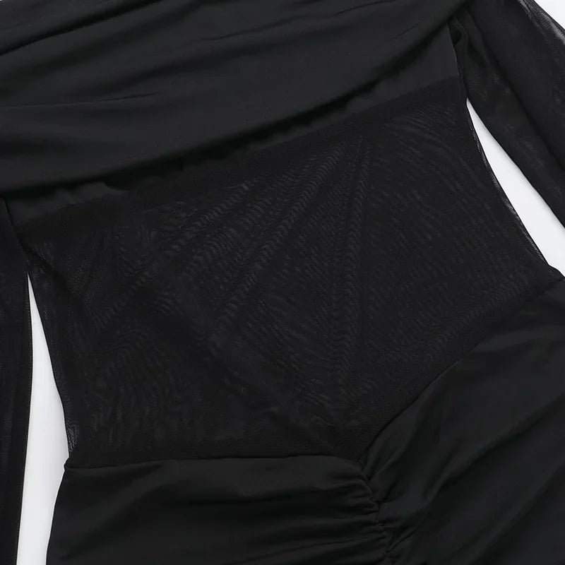 Shaping fabric jumpsuit with mesh design and off-shoulder pedal pants - Maya Lee