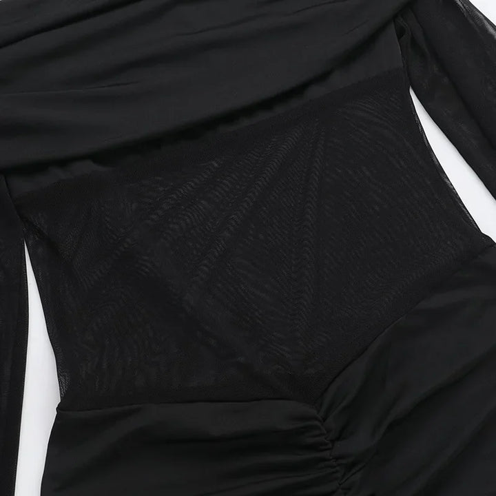 Shaping fabric jumpsuit with mesh design and off-shoulder pedal pants - Maya Lee