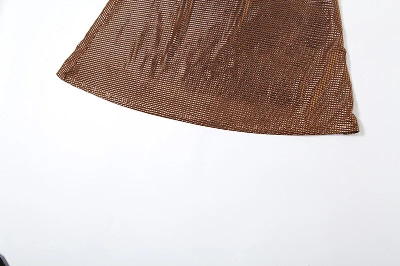 Fitted Maxi Dress with Sparkling Square Embellishment and Open Back Design - Genesis