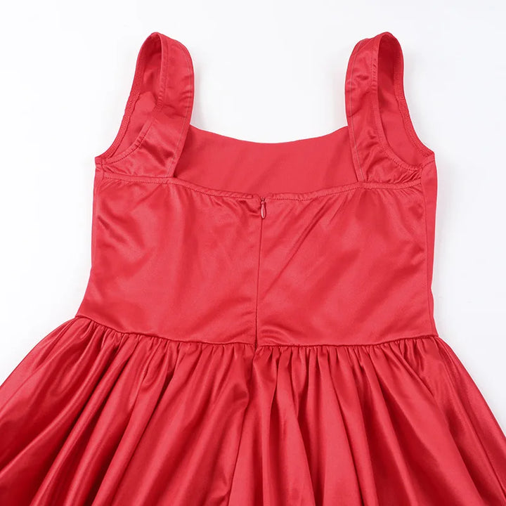 Balloon Cut Satin Mini Dress - Shandy
