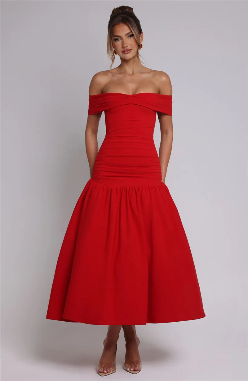 Maxi off-shoulder dress - Tehila