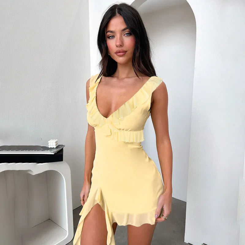 NID mini dress with ruffle detail - Leon