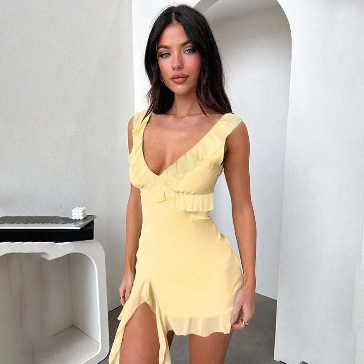 NID mini dress with ruffle detail - Leon