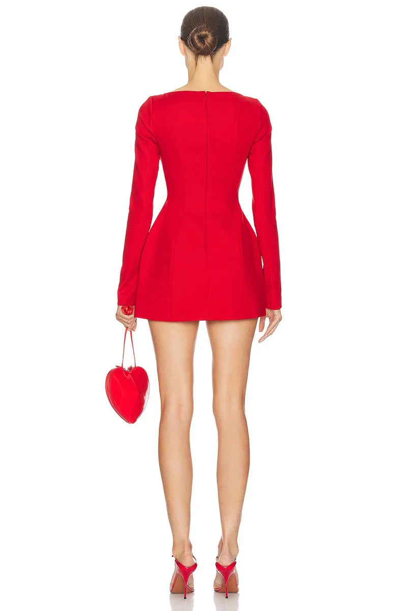 A-line mini dress with bow decoration - Alma