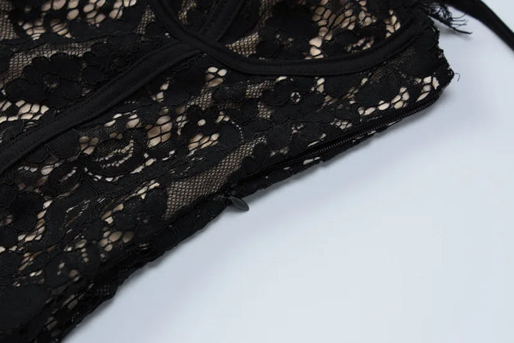 Lace Mini Dress - Chili