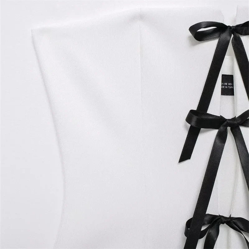 Strapless Top with Bow Detail - Millis
