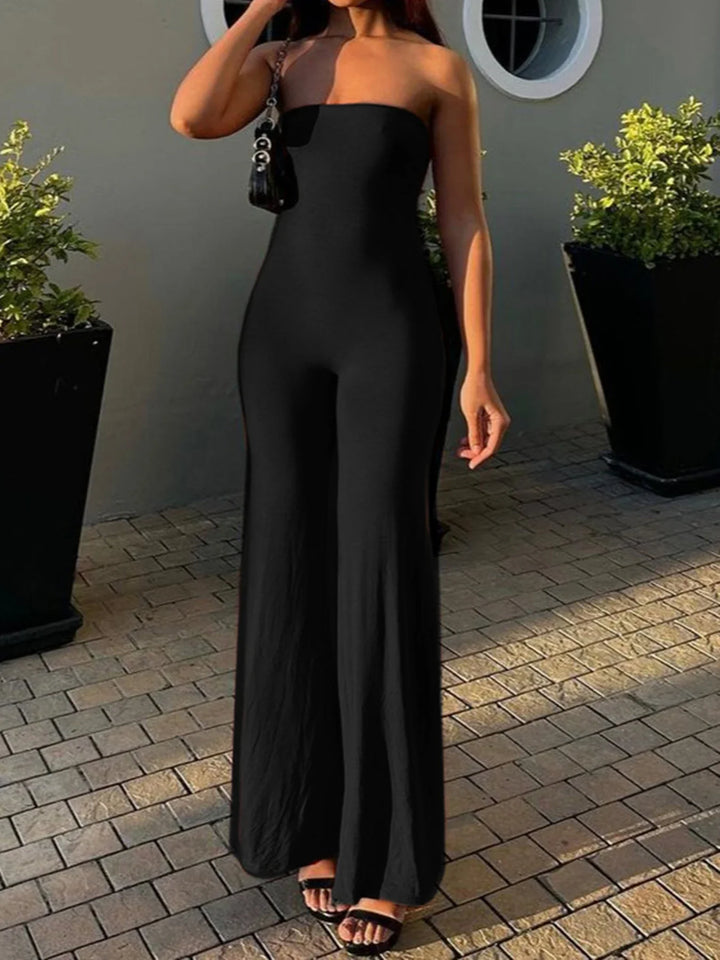 Strapless Jumpsuit with Wide Pants - Shasha