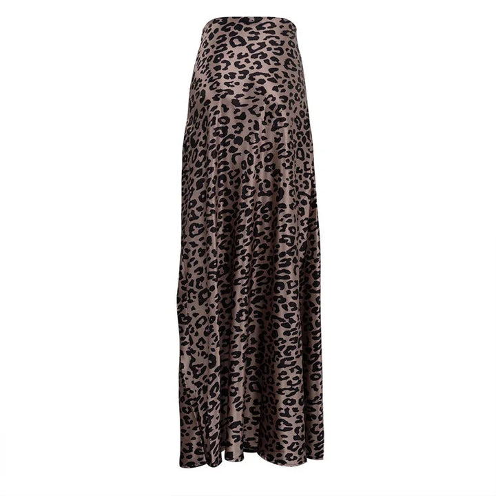 Leopard print satin maxi skirt - TAY