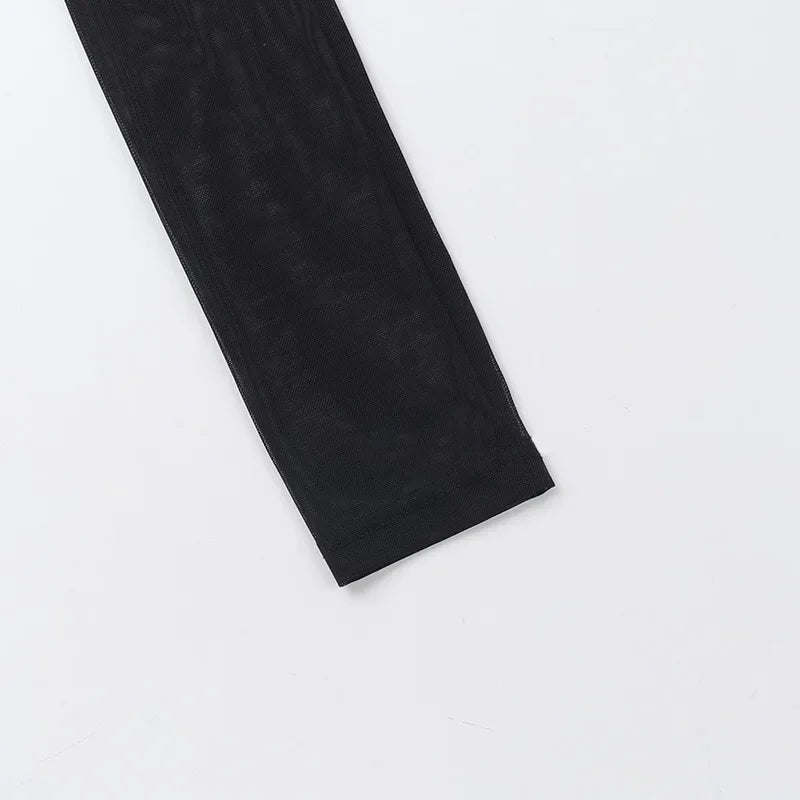 Shaping fabric jumpsuit with mesh design and off-shoulder pedal pants - Maya Lee