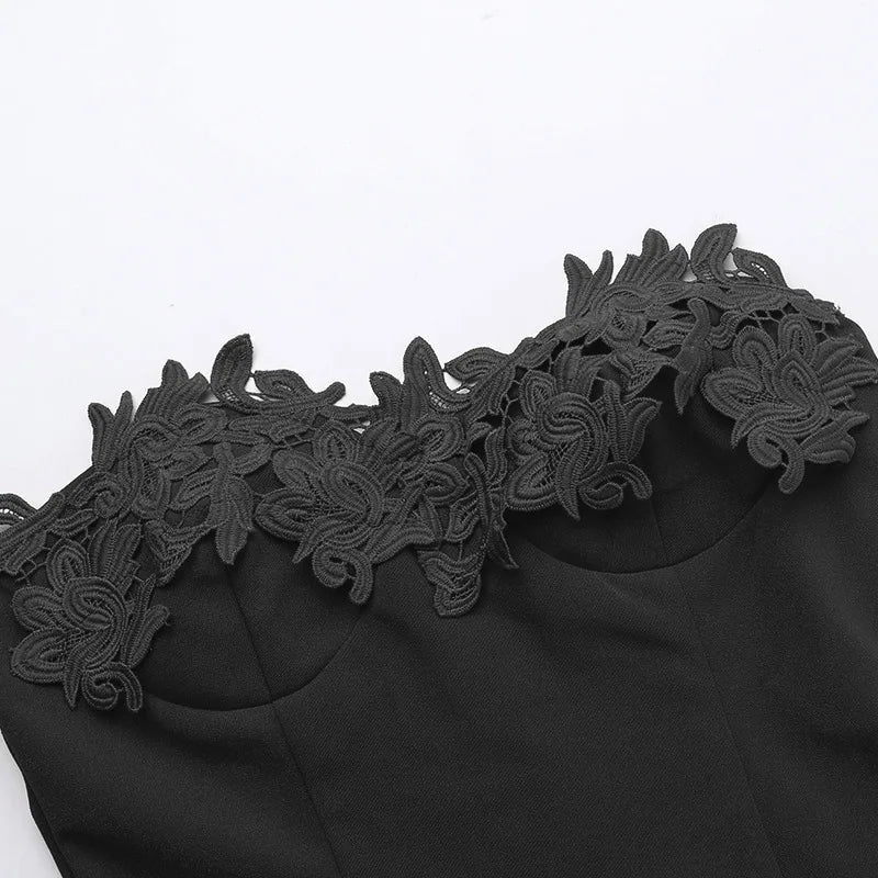 Strapless mini dress with floral embroidery - Linda